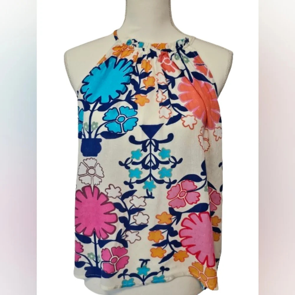 Rachel Roy Floral Sleeveless Halter Top Women's Size Small NWOT